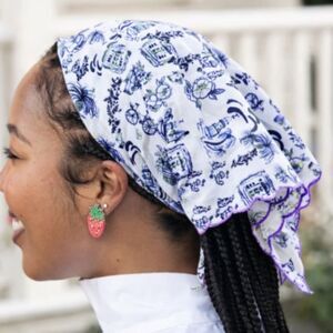 The Tiny Tassel The Vesey Scarf in Navy NWT